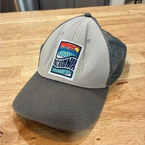 Patagonia Cosmic Peaks Lopro Trucker Hat Drifter Grey - Rare SnapBack